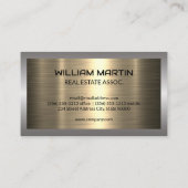 実在Estate Roof Metallic Logo |金属ブラシ 名刺 (裏面)