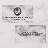 実在Estate Roof Topロゴ | 大理石 名刺 (正面/裏面)