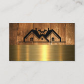 実在Estate Roof Topロゴ |金属（木材） 名刺 (裏面)