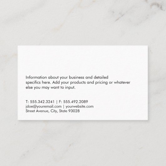 実在Estate Roof Top Business Card 名刺 (裏面)