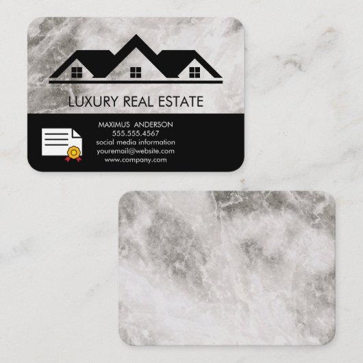 実在Estate Roof Top Marble Certified 名刺 (正面/裏面)