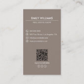 実在Estate Taupe Photo QR Code Social Media 名刺 (裏面)