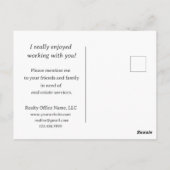 実在Estate Thank You Client Referral ポストカード (裏面)