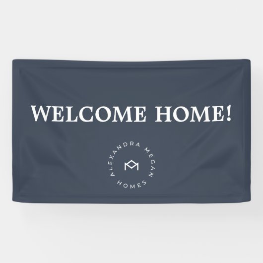 実在Estate Welcome Home Sign Upload Your Logo 横断幕 (横)