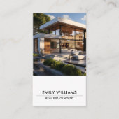 実在Estate White Photo QR Code Social Media 名刺 (正面)