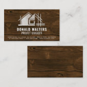 実在Estate Wood Logo | 青写真の木材 名刺 (正面/裏面)