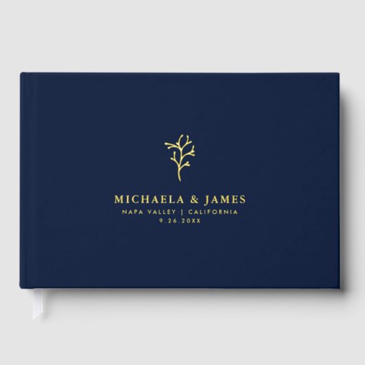 *実在FOIL*ミニマルエレガントム・ボタ結婚ニカル ゲストブック (正面)