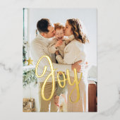 *実在FOIL*金ゴールドクリスマスジョイ2フォトファミリー 箔シーズンカード (正面)