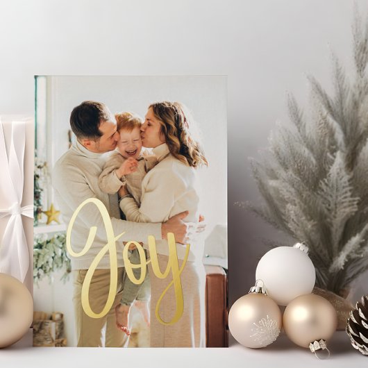 *実在FOIL*金ゴールドクリスマスジョイ2フォトファミリー 箔シーズンカード