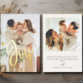 *実在FOIL*金ゴールドクリスマスジョイ2フォトファミリー 箔シーズンカード