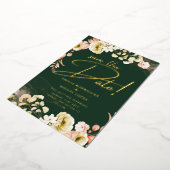 実在GOLD Foil Green日付の箔を結婚保存 箔招待状 (回転した状態)