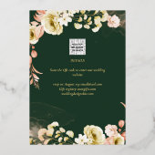 実在GOLD Foil Green日付の箔を結婚保存 箔招待状 (裏面)