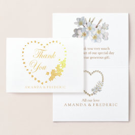 実在Gold Foil & Pearls THANK 結婚 YOU's Card 箔カード