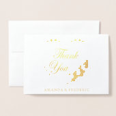 実在Gold Foil & Pearls THANK 結婚 YOU's Card 箔カード (封筒付き正面)