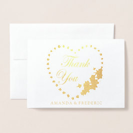 実在Gold Foil & Pearls THANK 結婚 YOU's Card 箔カード