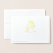 実在Gold Foil & Pearls THANK 結婚 YOU's Card 箔カード (裏面封筒付き)