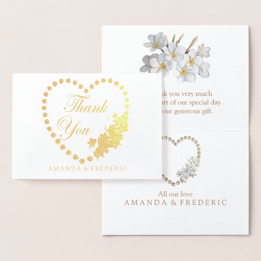 実在Gold Foil & Pearls THANK 結婚 YOU's Card 箔カード (ディスプレー)