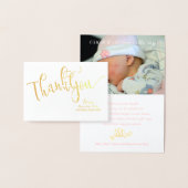 実在Gold Foil THANK YOU Baby Shower Photo Card 箔カード (ディスプレー)