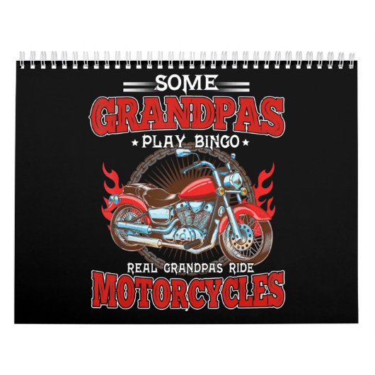 実在Grandpas Ride Motorcycles Motorbike Lover カレンダー (カバー)