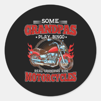 実在Grandpas Ride Motorcycles Motorbike Lover ラウンドシール