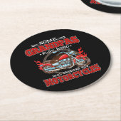 実在Grandpas Ride Motorcycles Motorbike Lover ラウンドペーパーコースター (アングル)