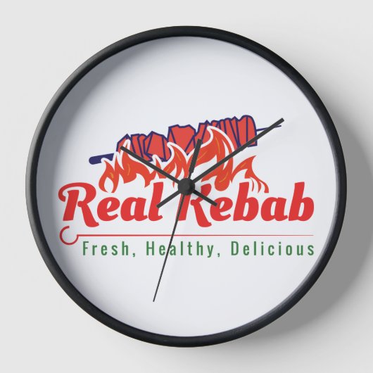 実在Kebab Logo Wall Clock 壁時計 (正面)