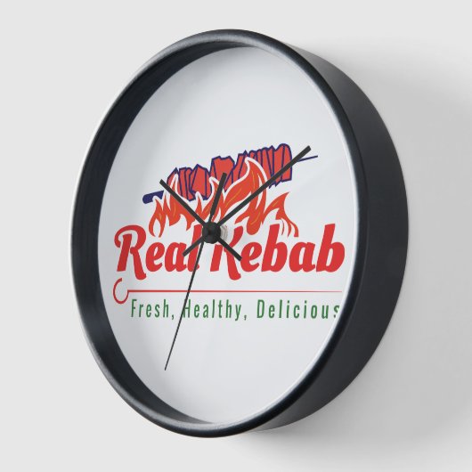 実在Kebab Logo Wall Clock 壁時計 (傾斜)