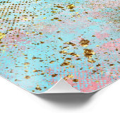 実在Mermaid Life-グリッター金ゴールドMermaid ポスター (コーナー)