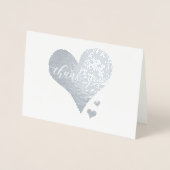 実在Metallic Thank You Scriptハート 箔カード (正面)