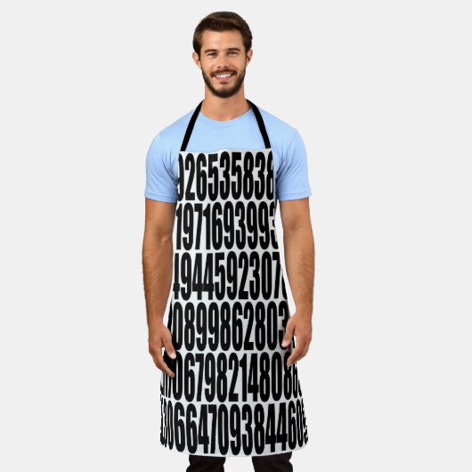 実在Pi桁の数値 エプロン (着用した状態)