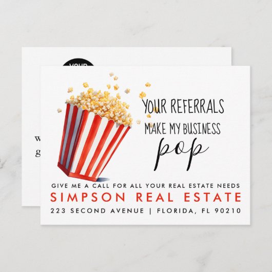 実在Popcorn紹介発表 案内ポストカード (正面/裏面)