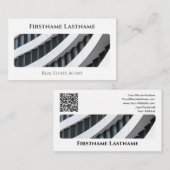 実在QRコード事務モダン建物 名刺 (正面/裏面)