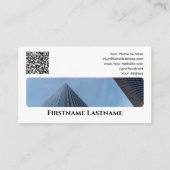 実在QRコード事務モダン建物 名刺 (裏面)