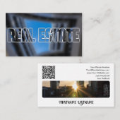 実在QRコード事務モダン建物 名刺 (正面/裏面)