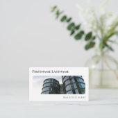 実在QRコード事務モダン建物 名刺 (スタンド正面)