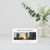 実在QRコード事務モダン建物 名刺 (スタンド正面)