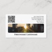 実在QRコード事務モダン建物 名刺 (裏面)