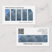 実在QRコード事務モダン建物 名刺 (正面/裏面)