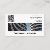 実在QRコード事務モダン建物 名刺 (裏面)