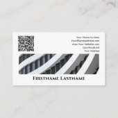 実在QRコード事務モダン建物 名刺 (裏面)