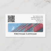 実在QRコード事務モダン建物 名刺 (裏面)