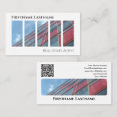 実在QRコード事務モダン建物 名刺 (正面/裏面)