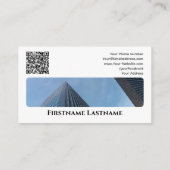 実在QRコード事務モダン建物 名刺 (裏面)