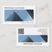 実在QRコード事務モダン建物 名刺 (正面/裏面)