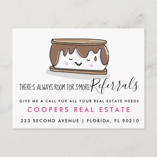 実在SMORE紹介通知はがき 案内ポストカード (正面)