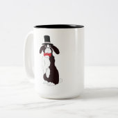 実在Tuxedo Bunny 2トーンのコーヒーマグ ツートーンマグカップ (正面左)
