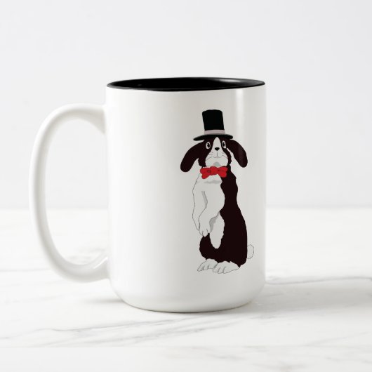 実在Tuxedo Bunny 2トーンのコーヒーマグ ツートーンマグカップ (左)