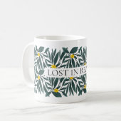 「実失った現」濃色花パターン コーヒーマグカップ (正面左)