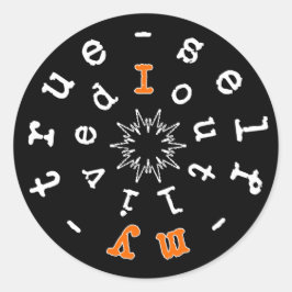 実存主義のモットー：私は私の真の自己v2を凌駕した ラウンドシール