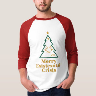 実存主義的危機 クリスマスツリー ラグランTシャツ Tシャツ